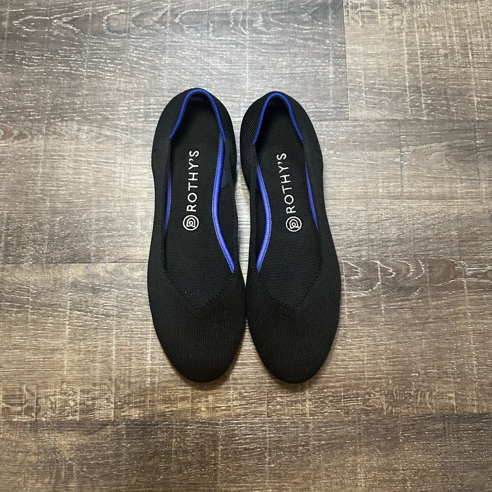 ROTHY’s Flat Shoe Size W 10.5 Black Knit Rounded Toe